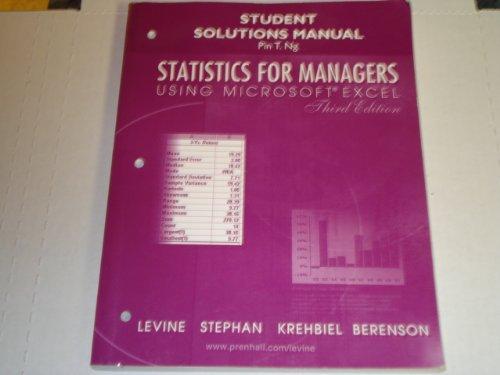 Book Statistics for Managers Using Microsoft Excel free