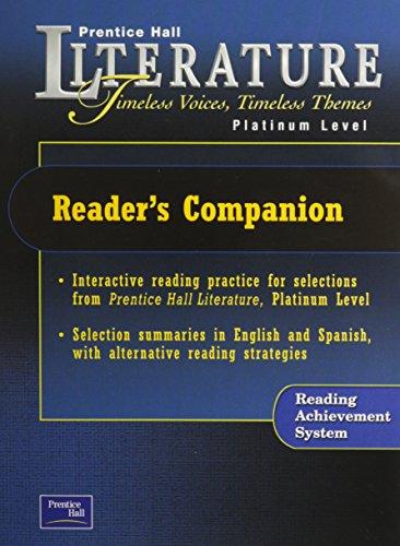 Book PRENTICE HALL LITERATURE TIMELESS VOICES TIMELESS THEMES 7TH EDITION READER'S COMPANION GRADE 10 2002C free