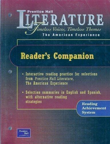 Book PRENTICE HALL LITERATURE TIMELESS VOICES TIMELESS THEMES 7TH EDITION READER'S COMPANION GRADE 11 2002C free