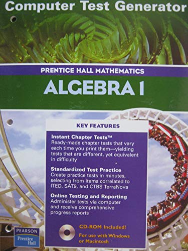 Book Algebra 1: Computer Test Generator (prentice Hall Mathematics) (book & Cd-rom) free