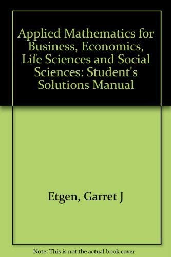 Book Applied Mathematics for Business, Economics, Life Sciences and Social Sciences free