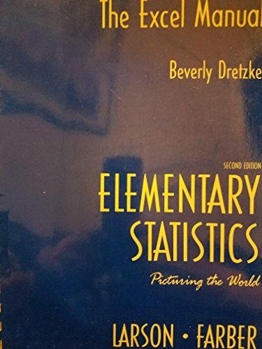 Book The Excel Manual to accompany Elementary Statistics: Picturing The World, by Larson, 2nd Edition free