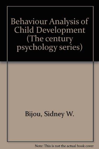 Book Behavior Analysis of Child Development (The Century psychology series) free