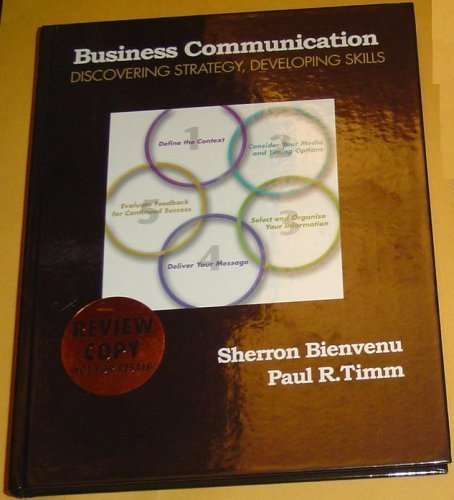 Book Business Communication, Discovering Strategy, Developing Skills, Review Copy, Includes Cd-rom, Not F free