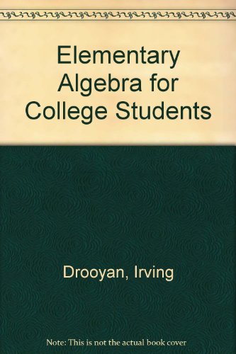 Book Elementary Algebra for College Students free