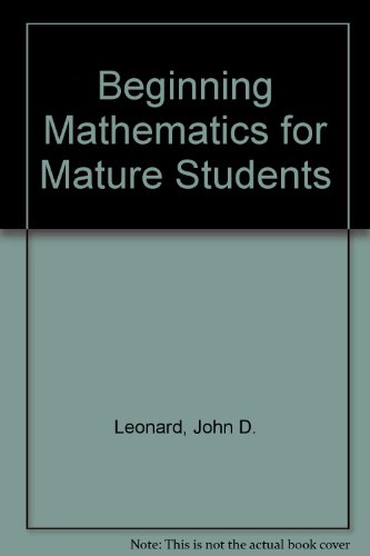 Book Beginning Mathematics For Mature Students free