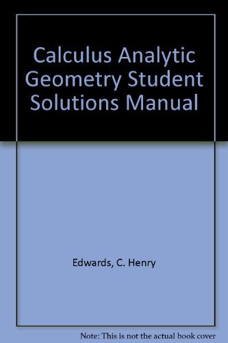 Book Calculus Analytic Geometry Student Solutions Manual free
