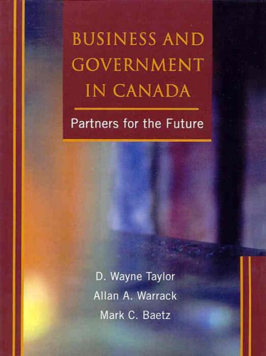 Book Business and Government in Canada : Partners for the Future free