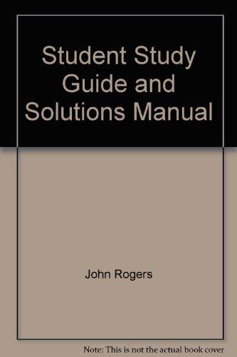 Book Student Study Guide and Solutions Manual free