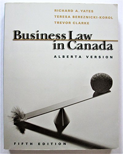 Book Business Law In Canada (alberta Version) free