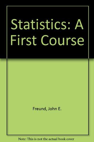 Book Statistics: A First Course free