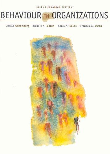 Book Behaviour In Organizations, Canadian Edition (2nd Edition) free