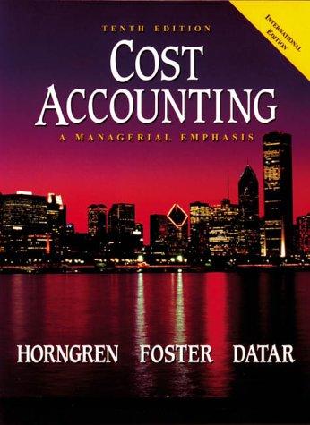 Book Cost Accounting: A Managerial Emphasis (prentice Hall International Editions) free
