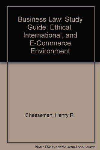 Book Business Law: Ethical, International, & E-Commerce Environment, study guide free