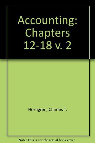Book Accounting: Canadian Fifth Edition Volume Ii - Text Book, Working Papers And Study Guide (3 X Books) free