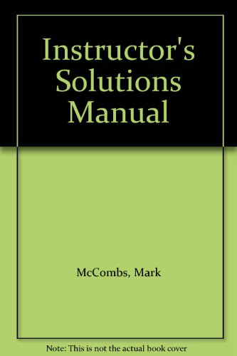 Book Instructor's Solutions Manual free
