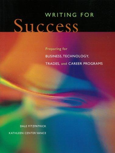 Book Writing for success: Preparing for business, technology, trades and career programs free