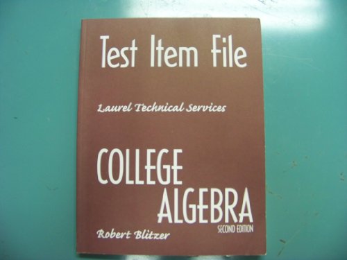 Book Test Item File (College Algebra ISBN:0131403370) free