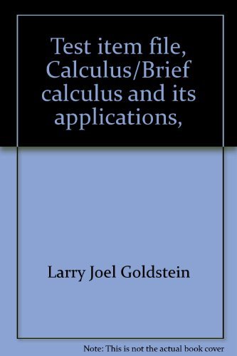 Book Test item file, Calculus/Brief calculus and its applications, fourth edition free