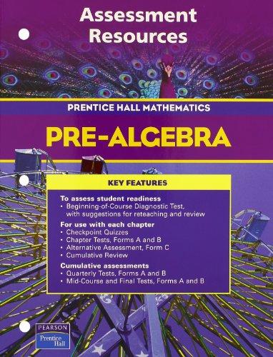Book PRENTICE HALL MATH PRE-ALGEBRA ASSESSMENT RESOURCES BLACKLINE MASTERS   2004C free