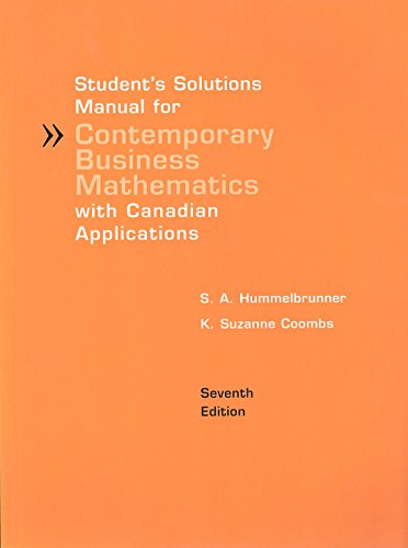 Book Student's Solutions Manual for Contemporary Business Mathematics free