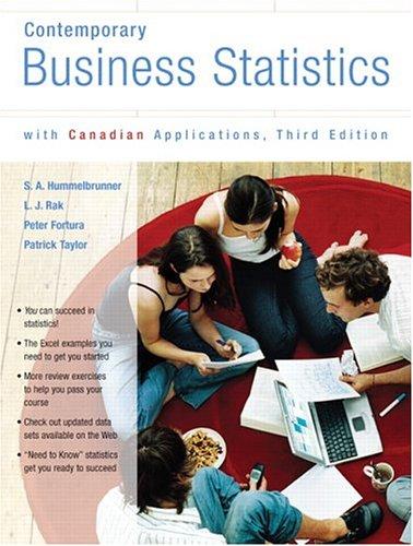 Book Contemporary Business Statistics with Canadian Applications, Third Canadian Edition (3rd Edition) free