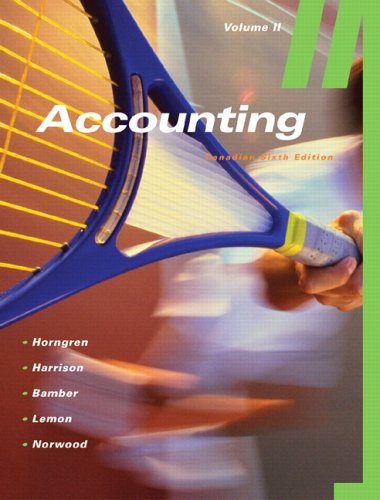 Book Accounting, Volume II (Canadian Sixth Edition) free