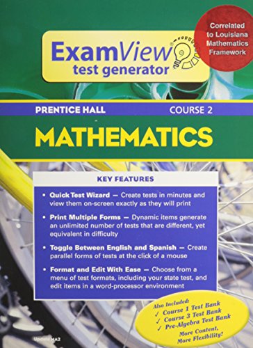 Book PRENTICE HALL MATH COURSE 2 EXAMVIEW TEST GENERATOR BOOKLET WITH CD 2004C free
