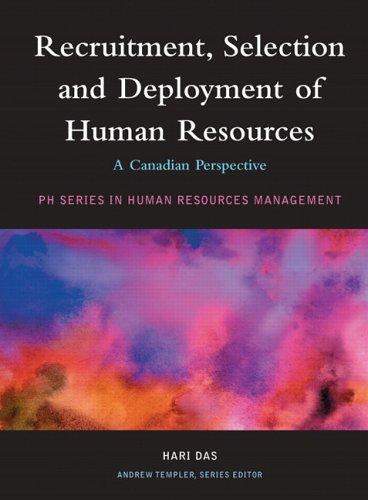 Book Recruitment, Selection and Deployment of Human Resources: A Canadian Perspective free