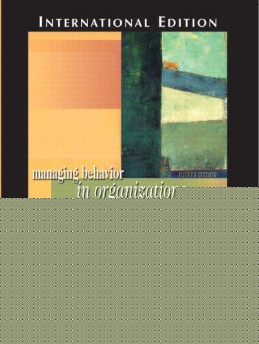 Book Managing Behavior in Organizations free