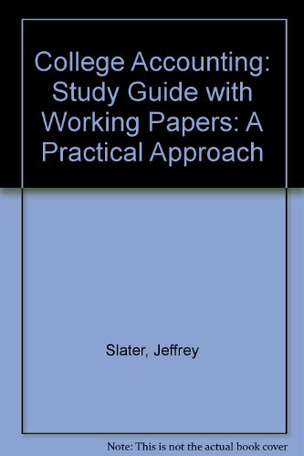 Book College Accounting: Study Guide with Working Papers: A Practical Approach free