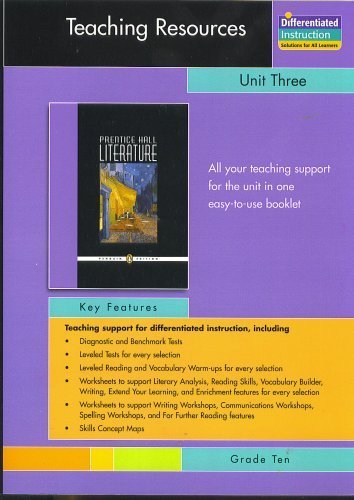 Book Prentice Hall Literature Penguin Edition Teaching Resources Unit 3:     Types Of Nonfiction Grade 10 2007c free