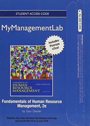 Book Mymanagementlab With Pearson Etext Student Access Code Card: Fundamentals of Human Resources Management (MyManagementLab (access codes)) free