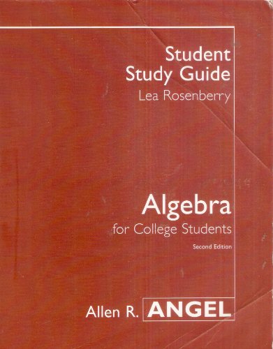 Book Student Study Guide for Algebra for College Students - Second Edition free
