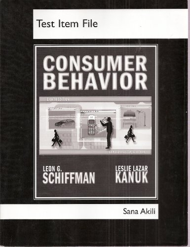 Book Consumer Behavior, Test Item File - Eighth Edition free