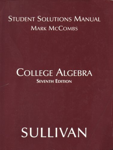 Book College Algebra: Student Solutions Manual free
