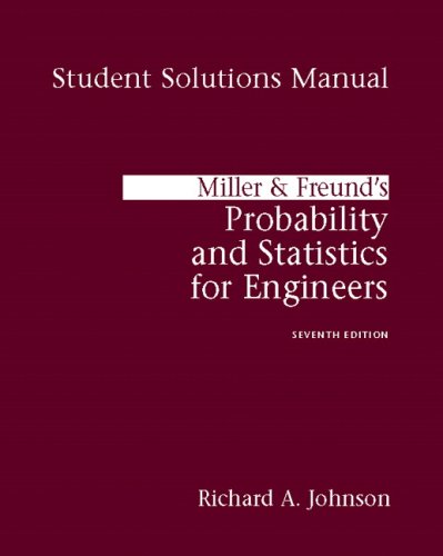Book Miller And Freund's Probability And Statistics For Engineers: Student Solutions Manual free