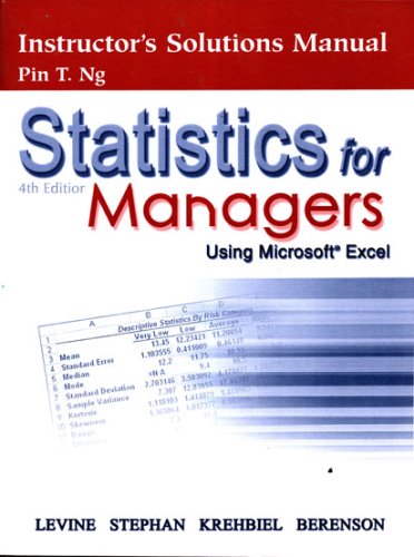 Book Statistics For Managers Using Microsoft Excel, 4th Edition [instructor's Solutions Manual] free