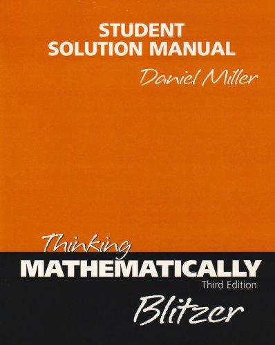 Book Thinking Mathematically: Student's Solutions Manual free