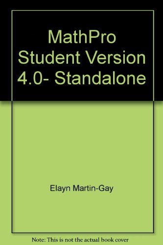 Book Supplement: Mathpro Student Version 4.0- Standalone - Prealgebra 4/E free