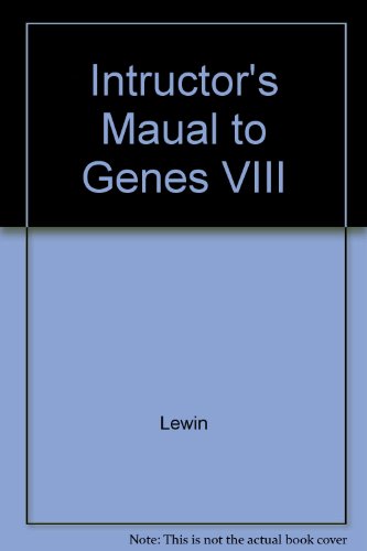 Book Intructor's Maual to Genes VIII free