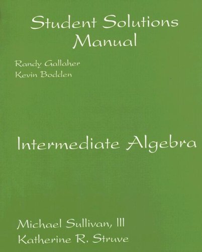 Book Student Solutions Manual for Intermediate Algebra free