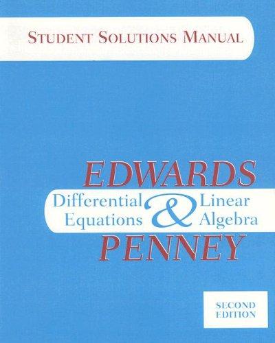 Book Differential Equations & Linear Algebra, Student Solutions Manual free