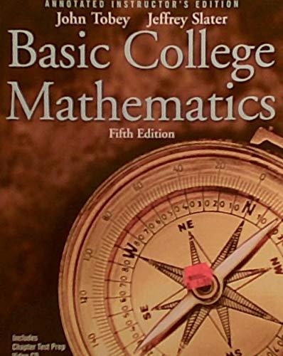 Book BASIC COLLEGE MATHEMATICS ( INSTRUCTOR'S MANUAL WITH TESTS) free