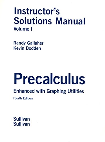 Book Precalculus Instructor's Solutions Manual (volume one) free