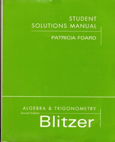 Book Algebra Trigonometry: Student Solutions Manual free