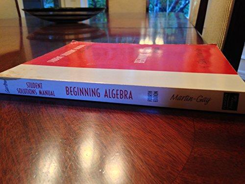 Book Beginning Algebra: Student Solutions Manual free