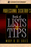 Book The Professional Secretary's Book of Lists & Tips free