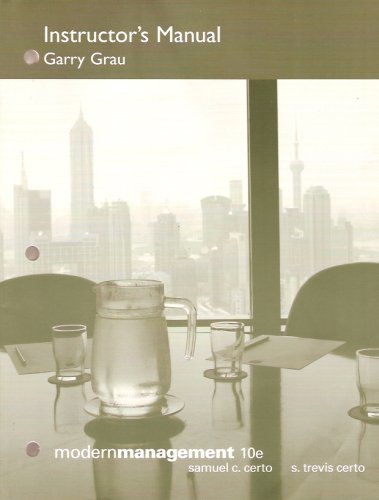 Book Instructor's Manual for Modern Management free