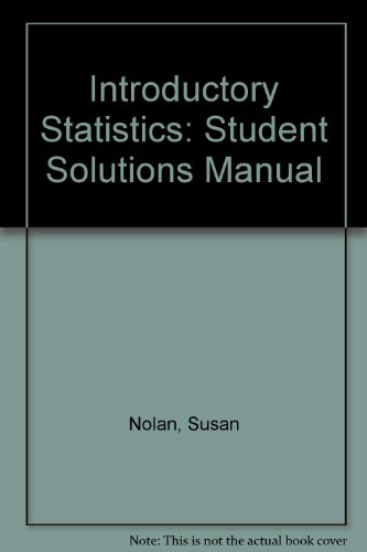 Book Introductory Statistics: Student Solutions Manual free